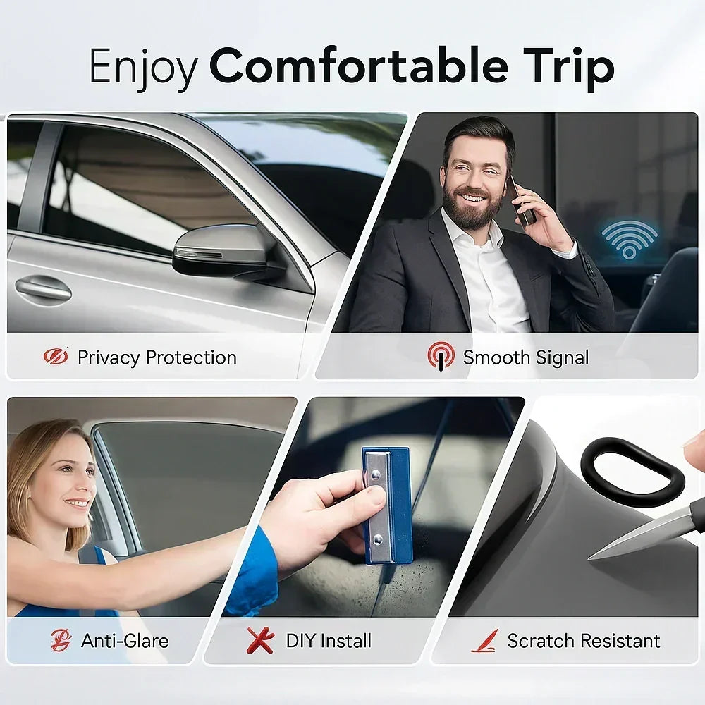 Universal Reduce Infrared Heat & Block UV by 99% Removable Window Tint Film for Cars - DIY Cut for Multiple Shapes 1