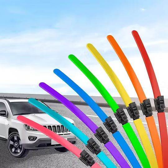 Colourful Silent Windshield Wipers - Easy to install quick-release clip, Durable and Wear-resistant Stylish Design for Clear, Quiet Drives!