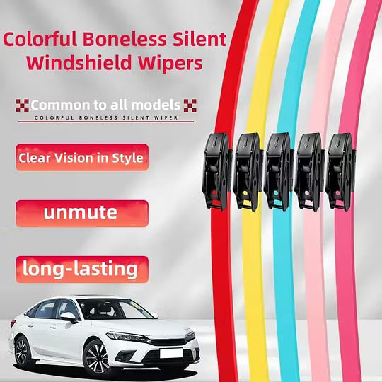 Colourful Silent Windshield Wipers - Easy to install quick-release clip, Durable and Wear-resistant Stylish Design for Clear, Quiet Drives!