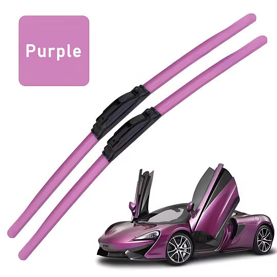 Colourful Silent Windshield Wipers - Easy to install quick-release clip, Durable and Wear-resistant Stylish Design for Clear, Quiet Drives!