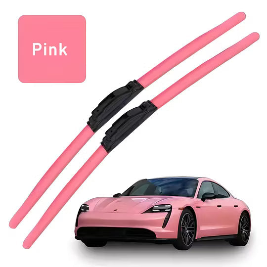 Colourful Silent Windshield Wipers - Easy to install quick-release clip, Durable and Wear-resistant Stylish Design for Clear, Quiet Drives!